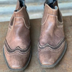 John Lennon Collection Diamond Brown Leather Ankle Boot